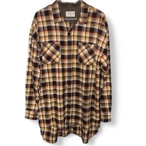 Men’s FEAR OF GOD Plaid Button Down Shirt - Large